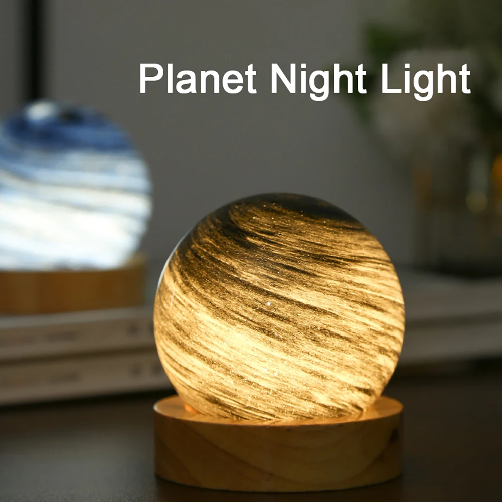

3D 80mm Planet Lamp 3-color Stepless Dimming Creative Romantic Bedroom Night Light For Christmas Birthday Gifts