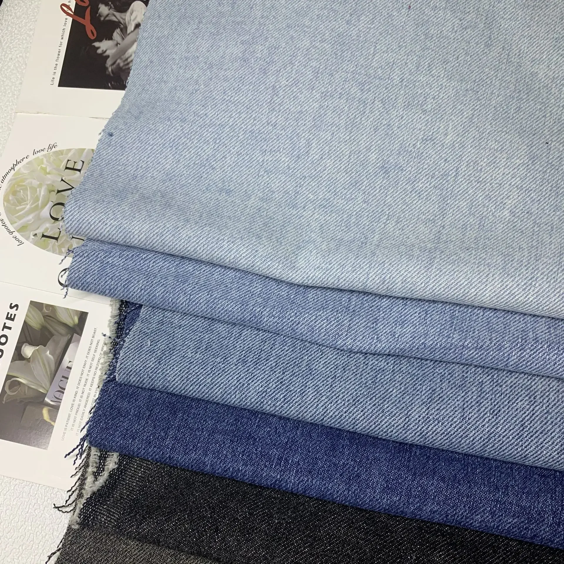 Thickened Washed Outwear Denim Fabric Pure Cotton Non-Elastic Clothing And Shoe Material without Washing Required