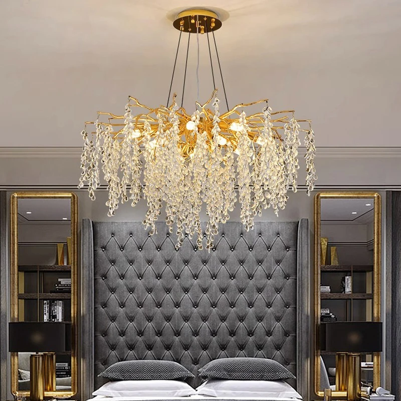 LED Modern Dandelion Crystal Pendant Lights Gold Hanging Chandeliers Living  Room Bedroom Luxury Lustre Restaurant Pendant Lamps - AliExpress