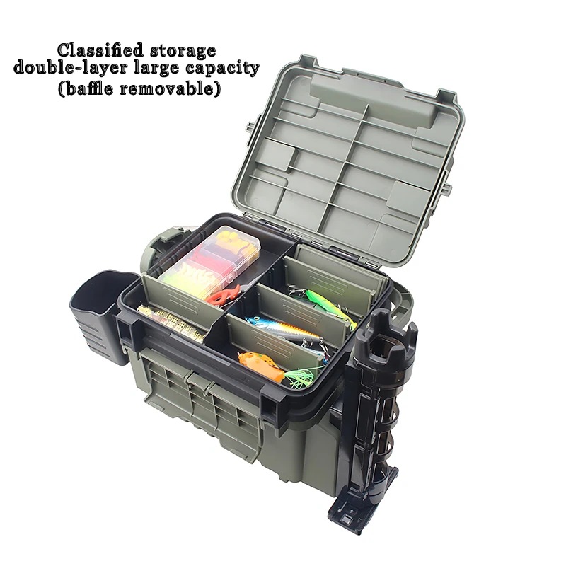 Große Angel box Veranstalter Multifunktion köder lebende Fische imer Verdickung Aufbewahrung sbox Angel zubehör Tackle Box Pesca – Detail 4