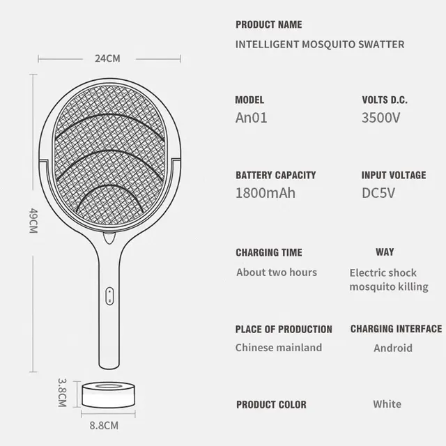 5In1 3500 V Szúnyoggyilkos Lámpa Multifunkciós Szög Állítható Elektromos Hiba Zapper Usb Újratölthető Intelligens Szúnyogcsomó - Image 4