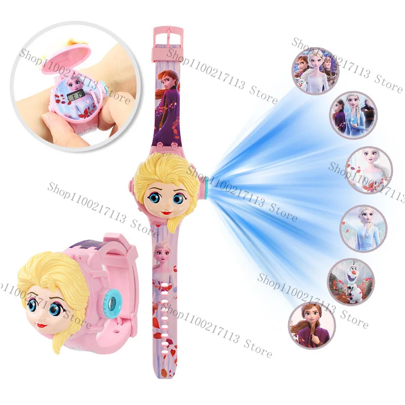 Disney Minnie Frozen projection electronic kids watch cartoon characters Spider-Man Iron Man toy children's watch birthday gifts 2