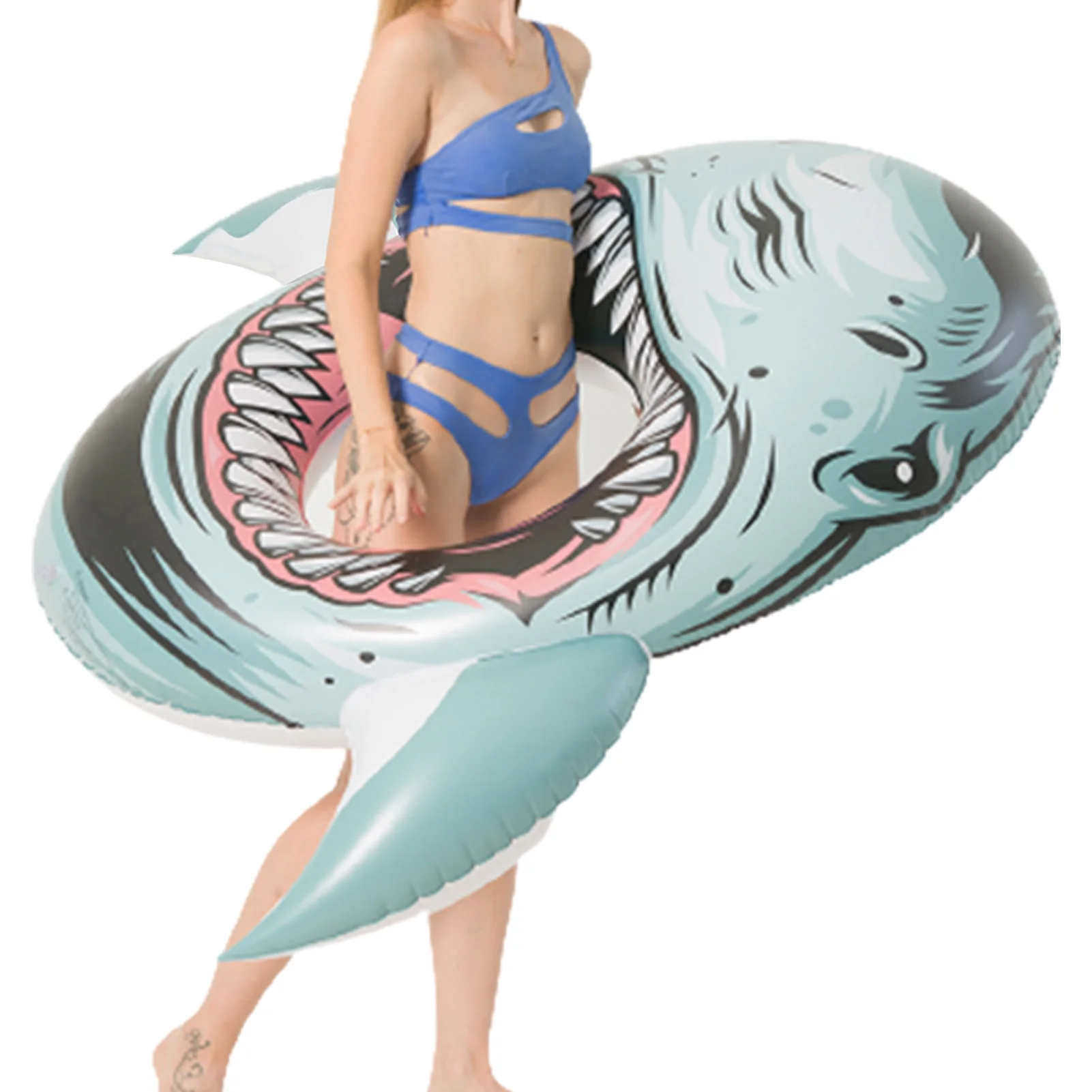 

Shark Inflatable Water Float Animal Shape Inflatable Pool Shark Floaties Tube for Kids Adults Beach Outdoor Party Supplies
