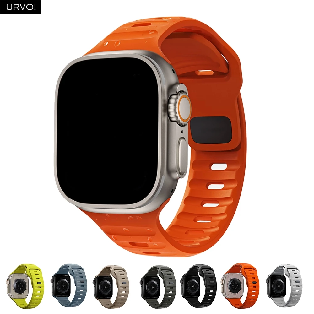 Breathable Silicone Pin-and-Tuck Closure Watch Strap