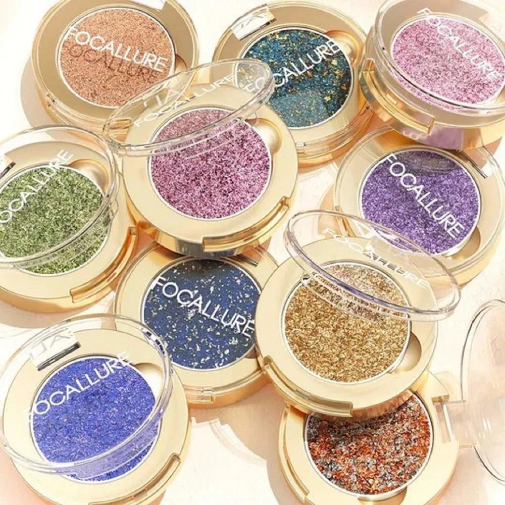 Focallure Glitter Oogschaduw Palet Kameleon Monochroom Metallic Glanzend Pigment Glinstert Oogschaduwpoeder Vrouwen Make-Up Cosmetica