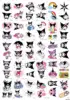 Sanrio Cartoon Characters Kuromi Hello Kitty Children Temporary Tattoos Cute Waterproof and Durable Color Tattoo Sticker Gifts 2