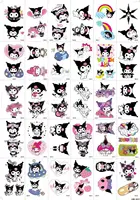 Sanrio Cartoon Characters Kuromi Hello Kitty Children Temporary Tattoos Cute Waterproof and Durable Color Tattoo Sticker Gifts 2