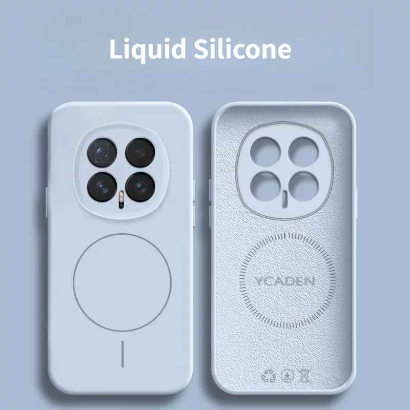 Fashion Original Liquid Silicone Magnetic Shockproof Phone Case with Raised Camera Protection