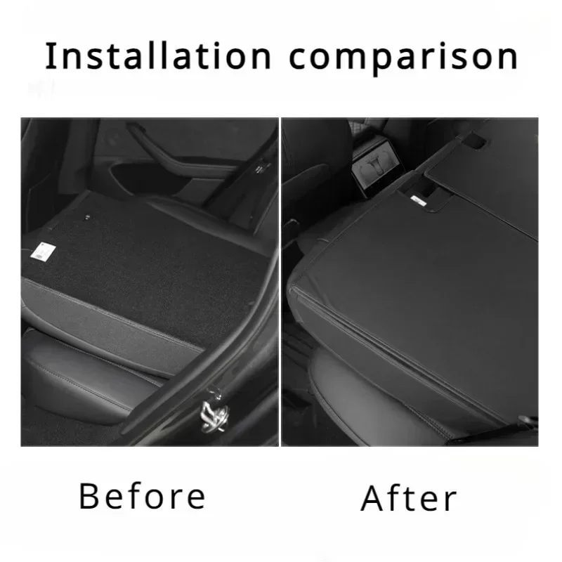 For Tesla Model3 Highland Rear Seat Back Cover Leather Backrest Protector All Weather Split Dog Liner Pet Mat Anti-kick Pad