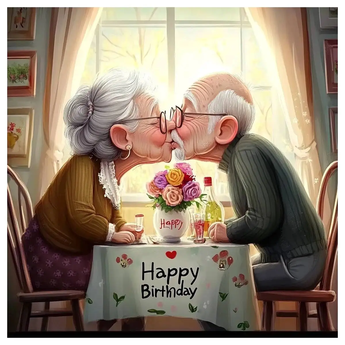 Valentinstag Senioren-Dating 40X40CM/15,74 Zoll Kreuzstich-Set DIY 11CT/14CT Stickerei und Kreativität