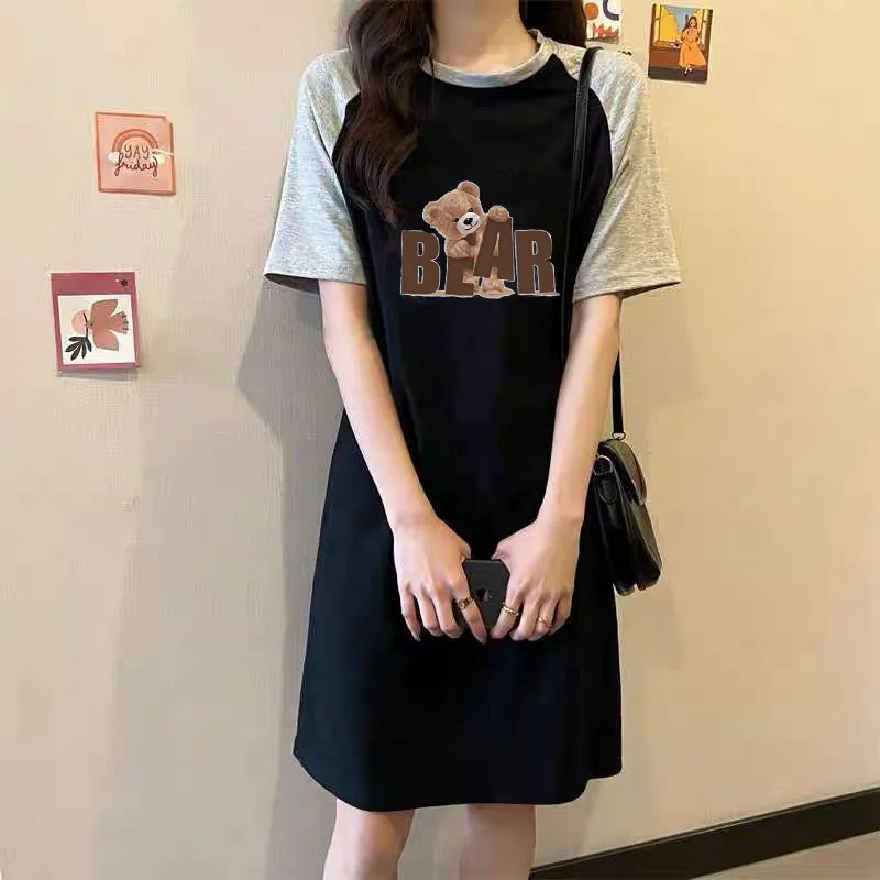 Summer Trend European and American Style Bear Print Comfortable and Casual Round-neck Dress for Pregnant Women 3 S483068b9f03d4ad5af9feb305cf8d4adL