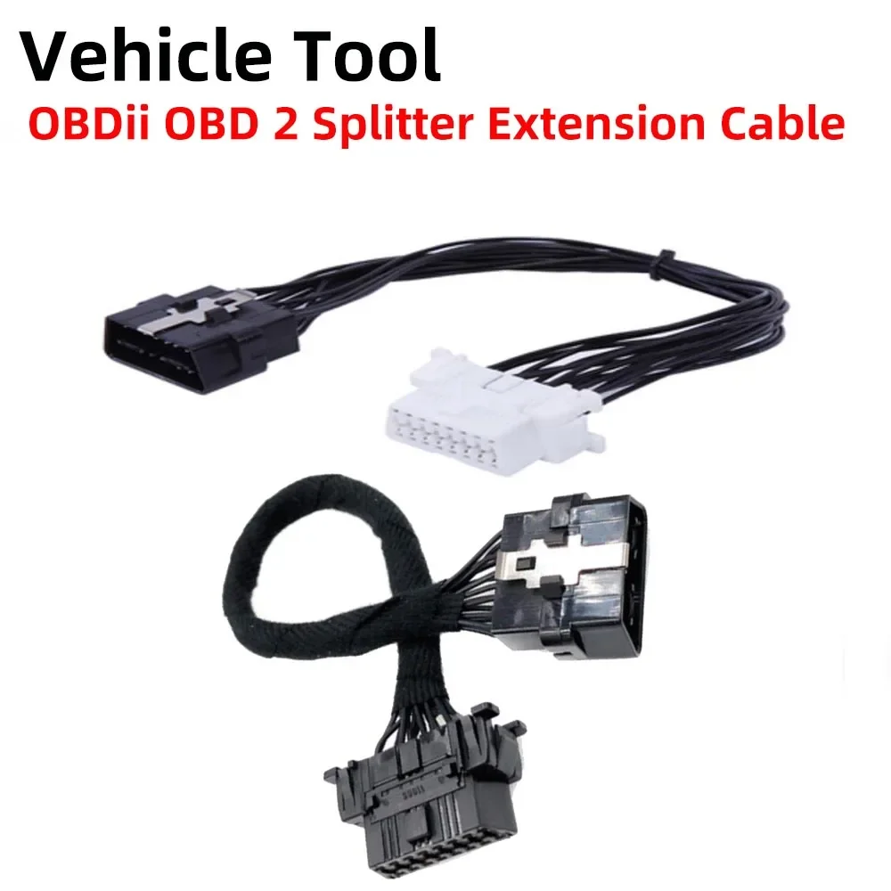 7 Style 30Cm Flat Car Obd2 16Pin Harness For Audi/Vw Car Scanner 16 Pin Converted Obd 2 Extender Male To Female Adapter Elbow