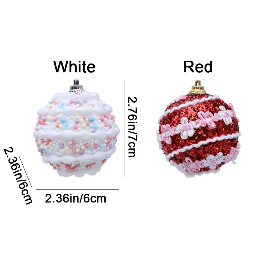 6CM Foam Christmas Balls Red White Colorful Christmas Balls Pendant Decorative Reusable Christmas Tree Pendant for Home