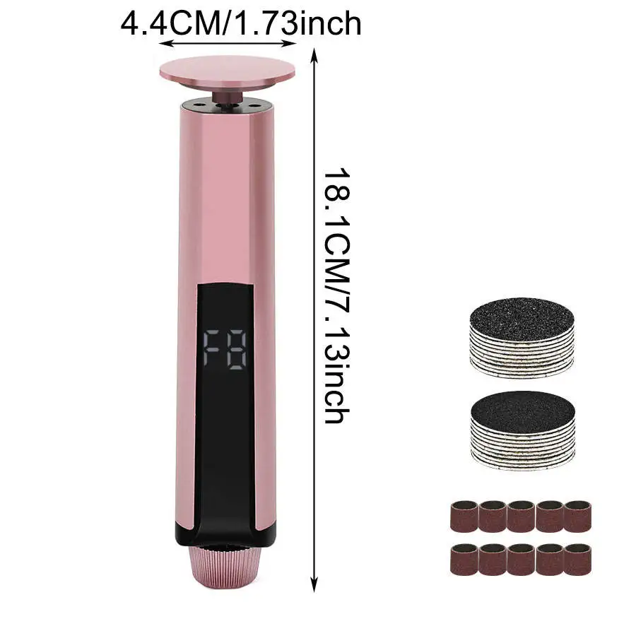 Upgrade 2 in 1 Electric Foot File Callus Remover Nail Grinder with Sandpaper Disks 9 Speed Foot Scrubber Dead Skin Pedicure Tool