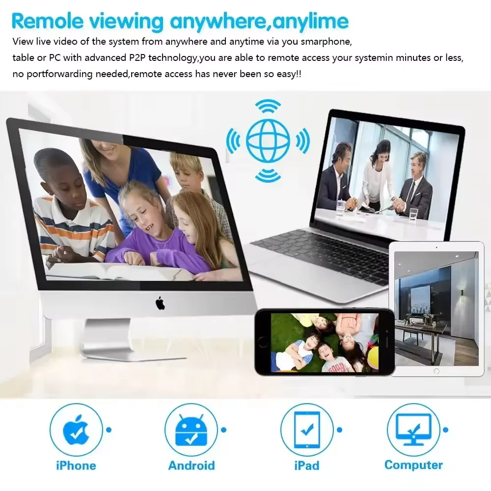 야외 보안 카메라 5MP 4K 8CH 보안 카메라 시스템 홈 AHD DVR 비디오 감시 카메라 키트