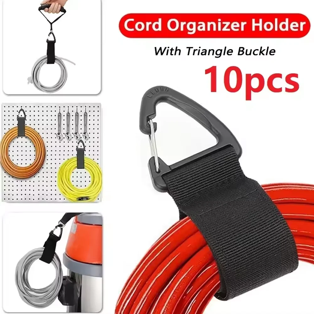 1/5/10Pcs Cord Organizer Holder with Triangle Buckle Wire Manager Power Cord Management Nylon Heavy Cord Storage Strap for Cable