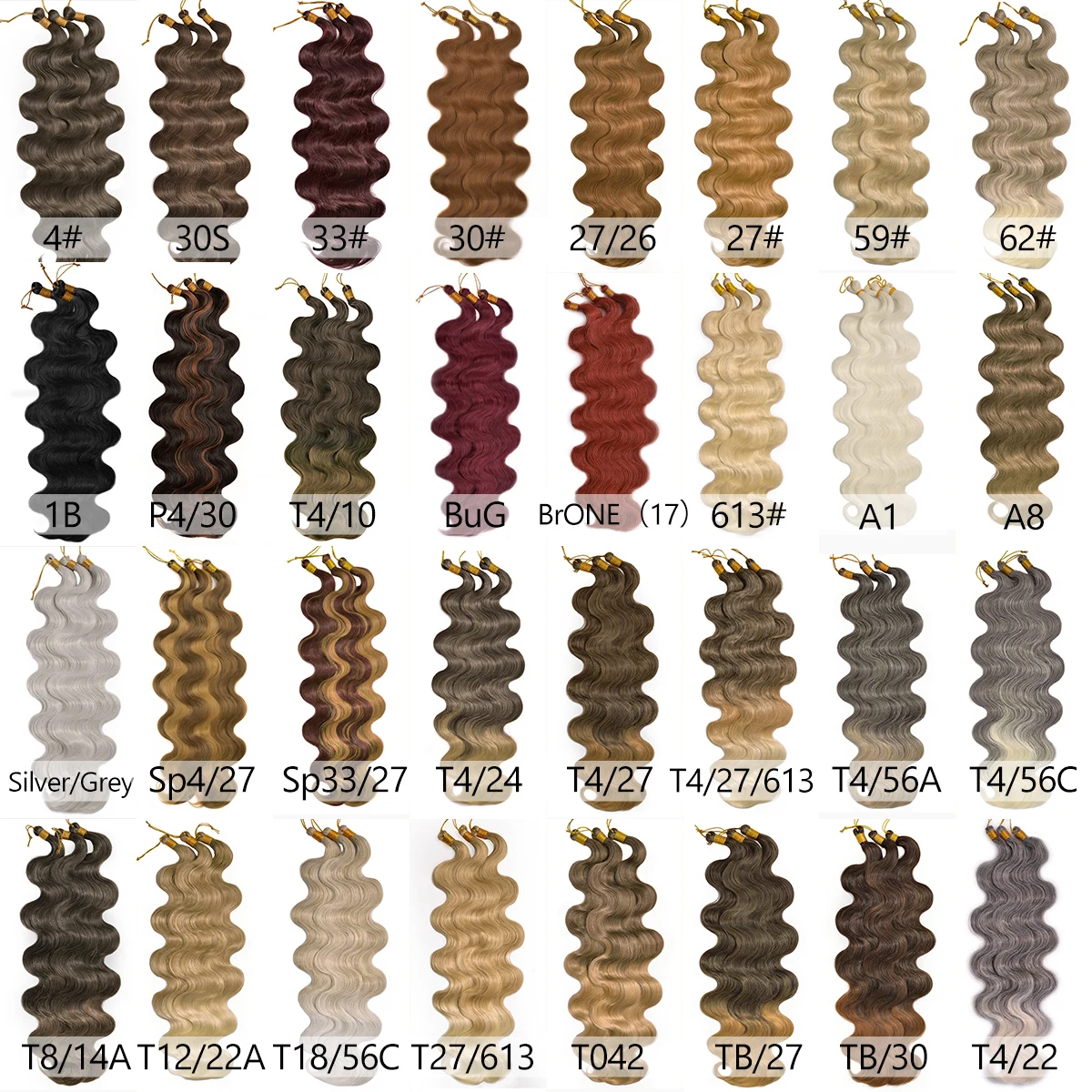 Synthetic Braiding Hair 24inch Body Wave Crochet Hair Bundles Burgundy Blonde Water Wave Crochet Braiding Hair Boho Twist Braids 2