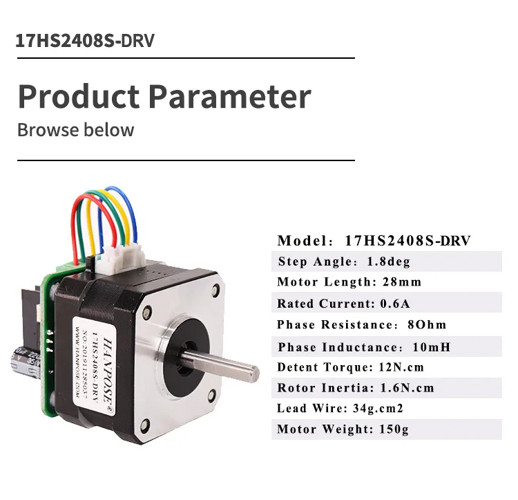 스텝퍼 모터 드라이버 모듈, 통합 드라이버 본체 길이 34mm, 42 스텝퍼 모터, 17hs2408S, 3401S, 4401S