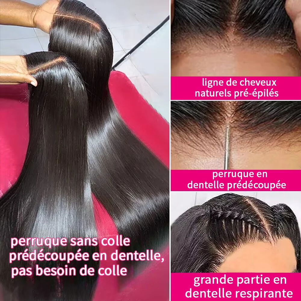 Perruque Synthétique Femme Louise 51 - Cheveux Gris Lisses, Courte, Raie Libre, Bonnet Moyen