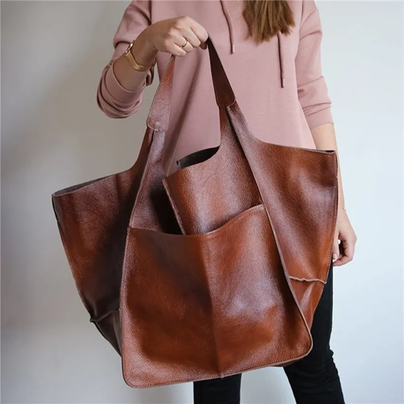 

Women's Large PU Leather Satchel Handbag Work Tote Shoulder Bags Purse Soft Crossbody Oversized Bag Female Bolsa Feminina Sac