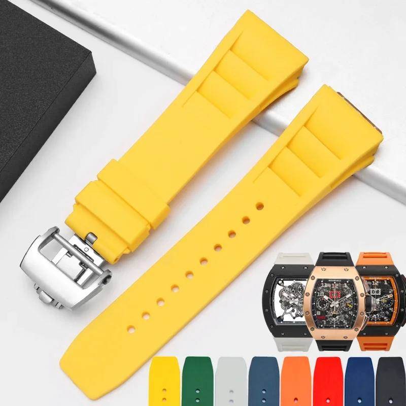 Vibrant Multicolor 25mm Rubber Watchband Replacement Strap