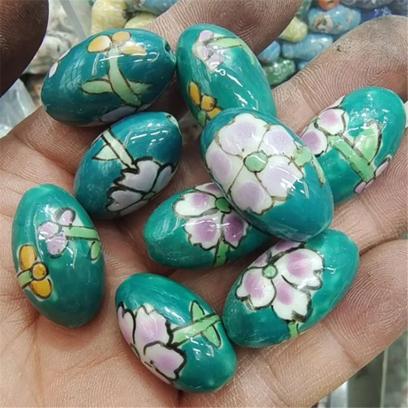 

10 шт. новые керамические бусины цветочный дизайн для женщин DIY ожерелье делая аксессуары 26x16 мм Бесплатная доставка напрямую с фабрики