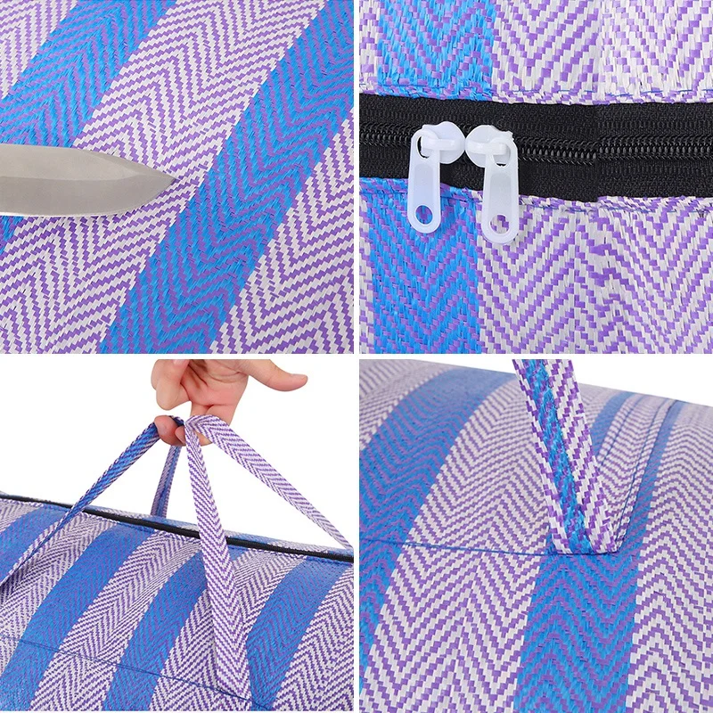 Large Capacity Storage Bag Clothes Organizers with Handle Nylon Luggage Packing Bag Moving Bag Waterproof Moisture-proof 6