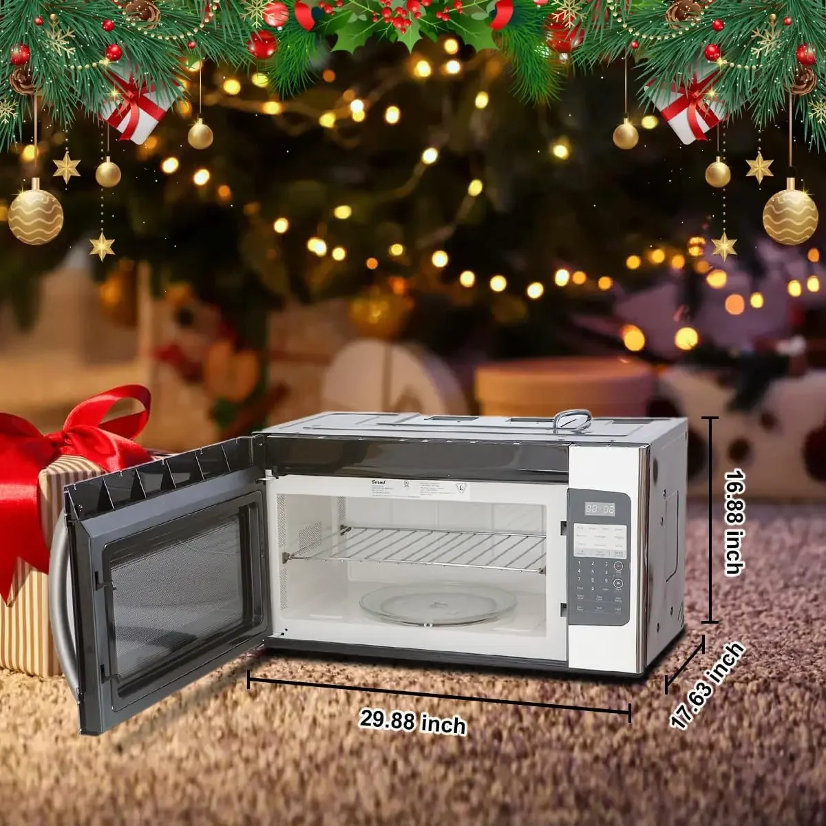 The Range Microwave Oven with Vent, 1.7 Cu. Ft 30 Inch 1000W Over the Stove Microwave with Exhaust Fan, Stainless Ste 5