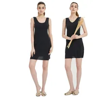 Jupon long sous-jupe fibrStrap robe de nuit chemise de nuit pour femmes, été grande taille robe Slip complet femmes mince glace injLong M-5XL 3