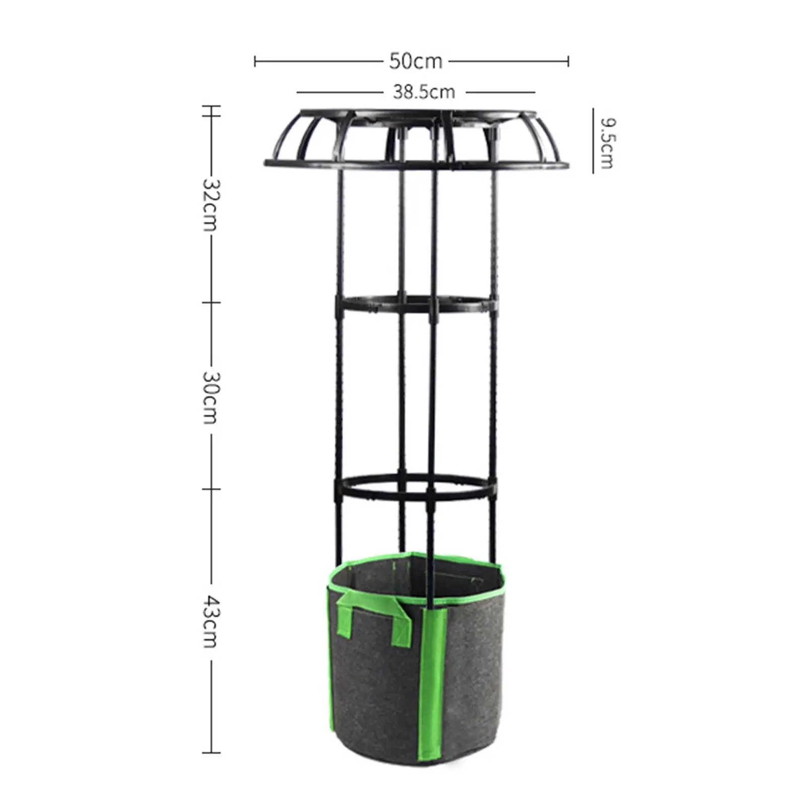 Garden Trellis Metal Plant Trellis,Decorative, with Planting Bag, Plant Support Trellis Tomato Cage for Climbing Plants Vines
