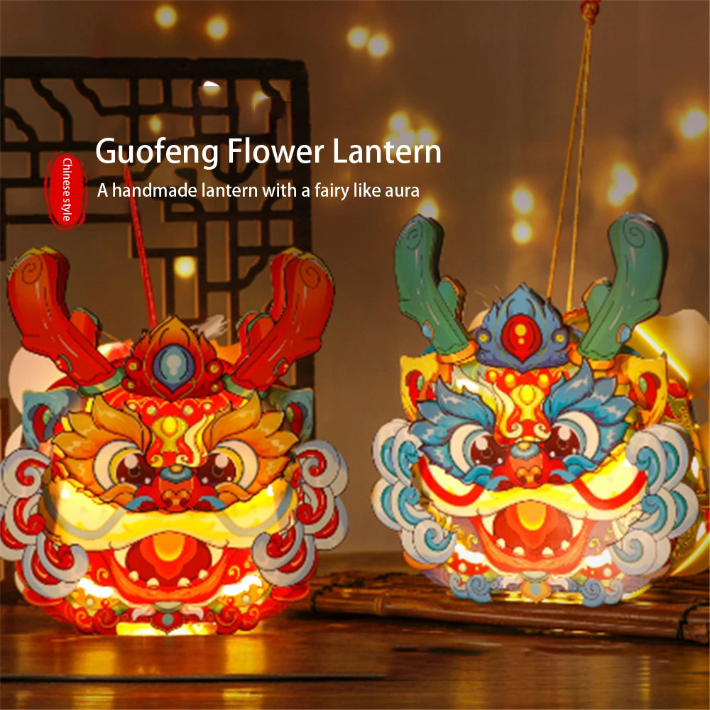 

Портативная Сумка-фонарь из материала для праздника Весны, детский светящийся фонарь-дракон с щипцами для карт, 2024 Год Дракона