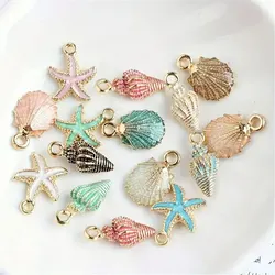 Set of 30/50 Pearlescent Ocean-Inspired DIY Jewelry Accessories in Alloy (Mix 30pcs)