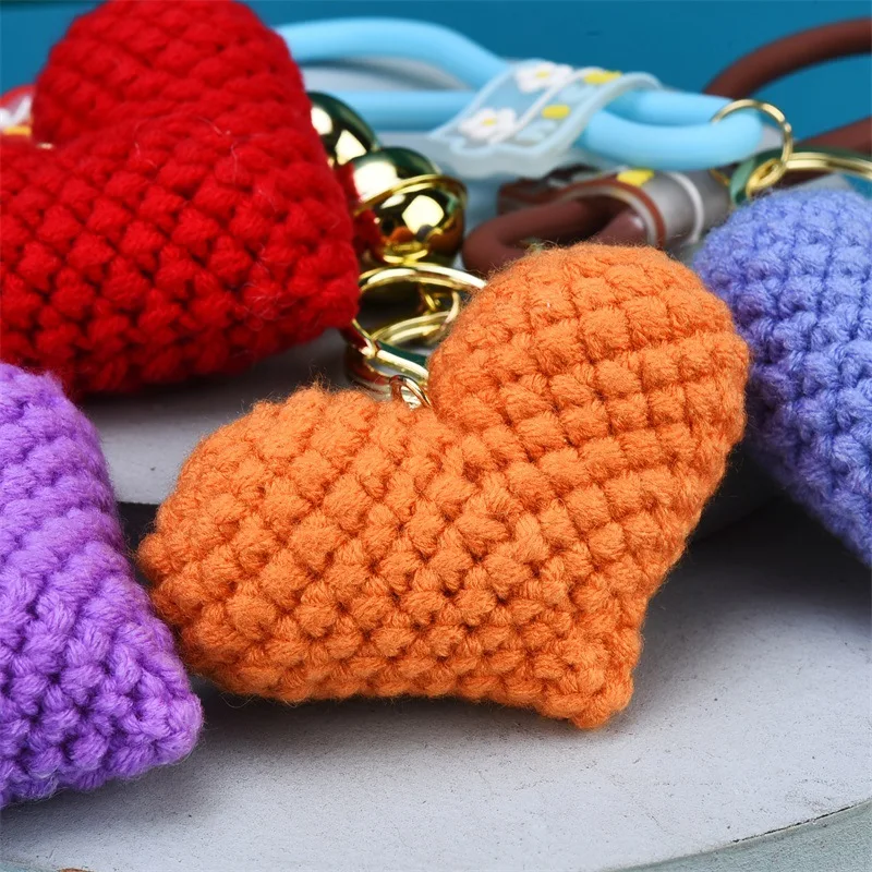 New Fashion Plush Crocheted Love Key Chain Pendant Cute Handmade
