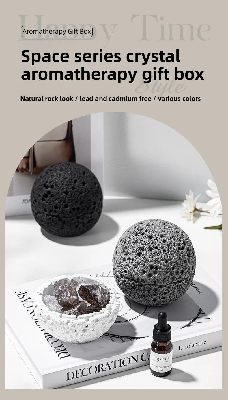 Volcano rock aromatherapy crystal diffuser essential oil household indoor long-lasting light fragrance fireless aromatherapy