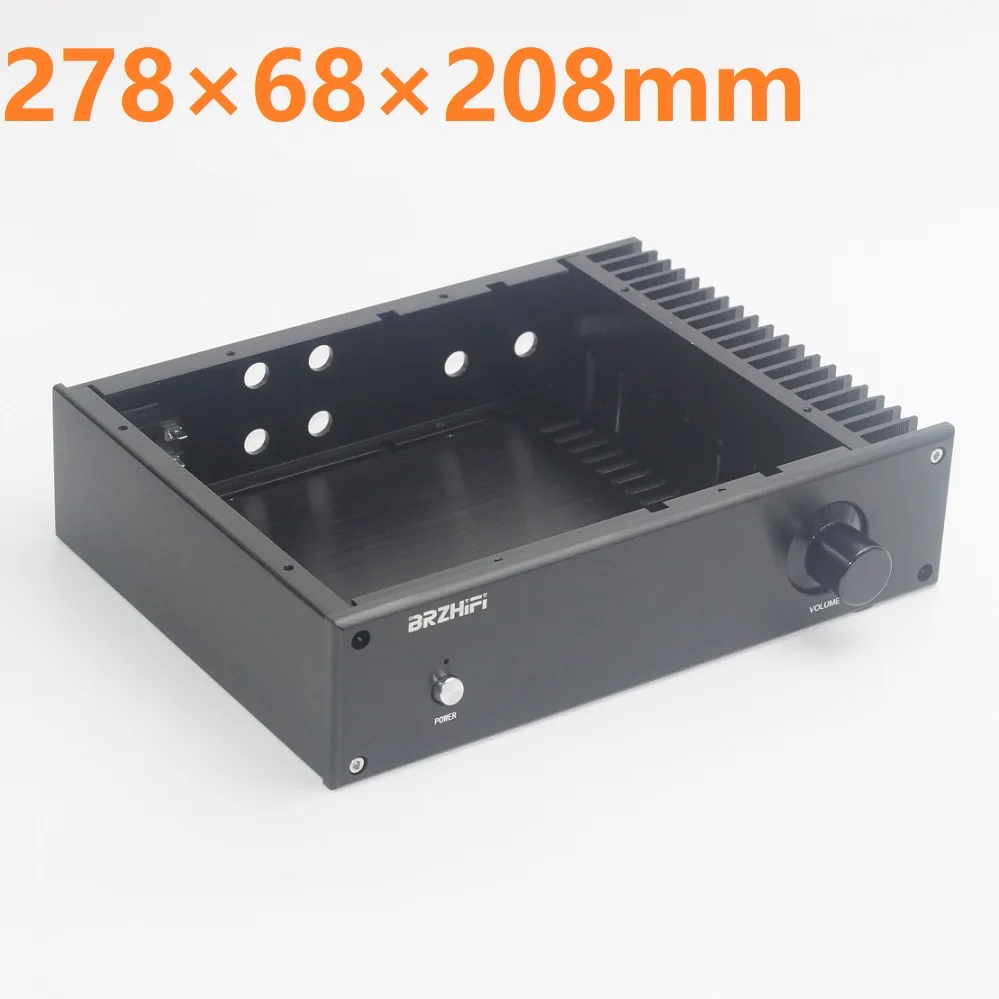 

280X70X208mm Hifi Power Amplifier Supply Chassis LM1875 Heatsink Dual Channel Case DIY Anodzied Aluminum Shell DAC Decoder PSU