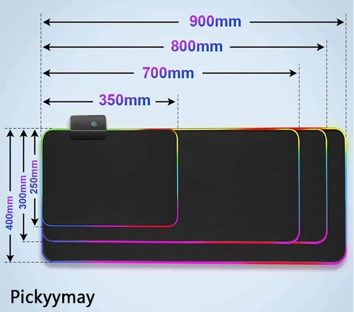 Sakura Grande Mouse Pad Rgb Mousepad Brilho Led Gamer de Computador Teclado pc Desk Mat Acessórios de Escritório Mists de Mesa Rosa - Imagem 4