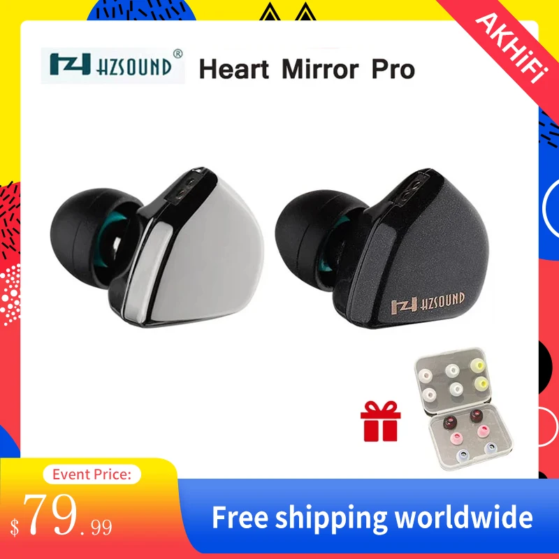 

HZSOUND Heart Mirror Pro 10mm CNT Diaphragm In-ear Monitor 2Pin Connector Earphone HiFi Headphone Music Headset Wired Earbuds