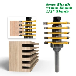 Fraise pour bois, tige de 8mm, 12mm, tige réglable, Joint de doigt, routeur à mèche, qualité industrielle pour outil à bois, 1 pièce 