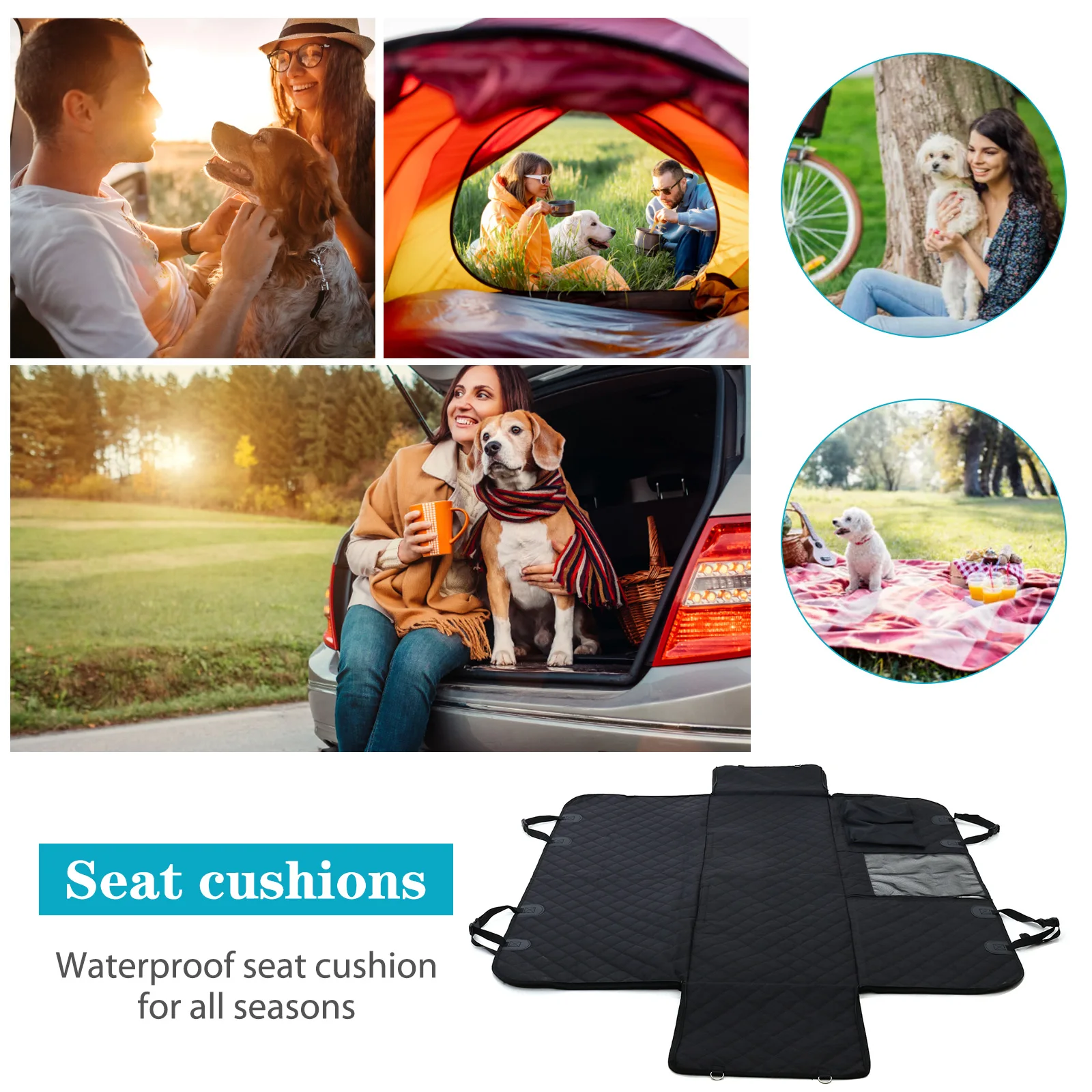 Waterproof Pet Car Seat Mat All weather Universal Dogs Automobiles Cushions Non slip Self