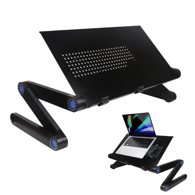 Portable Adjustable Laptop Desk Stand Cooler Fan Ergonomic Lapdesk For Bed Sofa PC Notebook Table Desk With Mouses Pad laptop desk stand