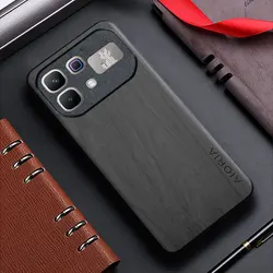 Bamboo Wood Pattern Leather Back Cover Case for INFINIX Note 60 (GY)