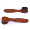 Small Round Head Horsehair Brush with Handle Multi-Functional Face and Hat Brush Soft Bristle No Shedding Leather Shoe Brush 1