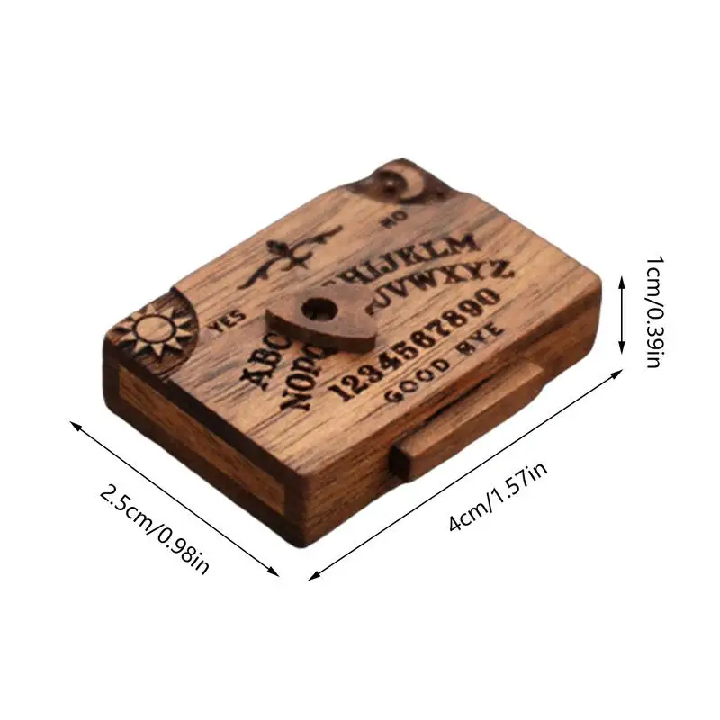 Mini Ouija Board With Drawer Wooden Miniature Spirit Board Miniatures With Planchettes Emotional Love Drawer Home Decoration