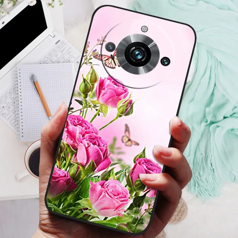 Black Silicone Bumper Case with Wolf and Lion Design - Soft TPU Covers