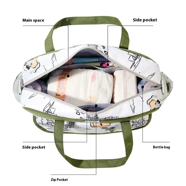 New Multi-Functional Mother Baby Storage Bag Handheld Nylon Stroller Hanging Bag with Insulated Bottle Waterproof Feature Moms 4