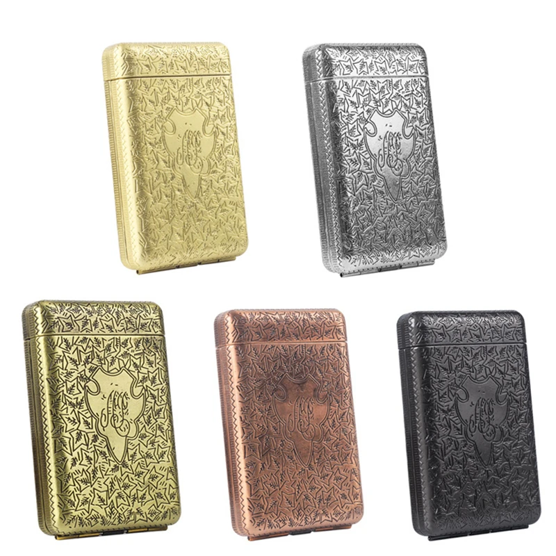 Exquisite Vintage Hand-Carved Metal Cigarette Case - Elegant Pocket Smoking Accessory
