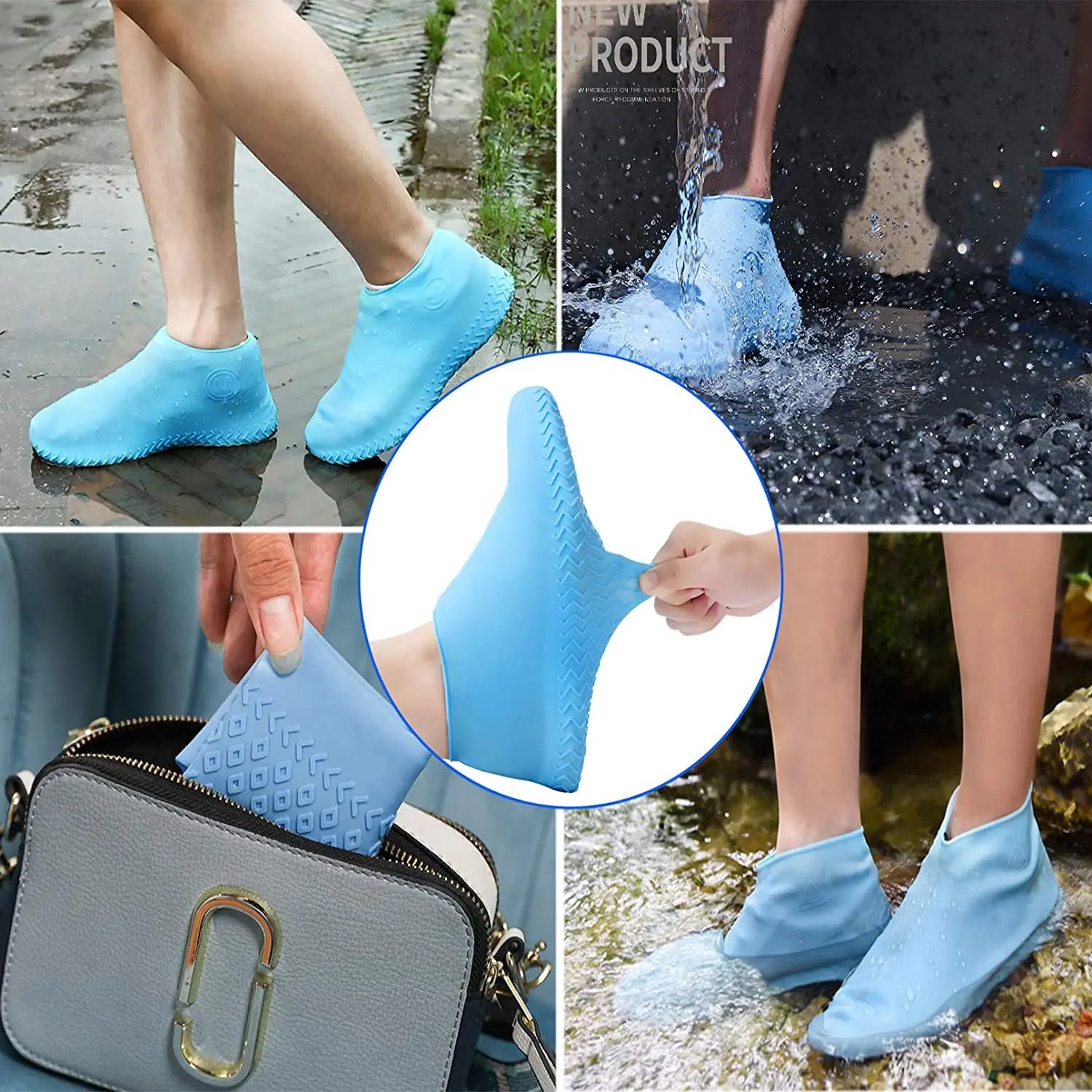 Vintage Rubber Boot Reusable Waterproof Rain Shoes Cover Non-Slip Silicone Overshoes Boot Cover Unisex Shoes Accessories 6 color shoe covers rain shoe covers silicone shoe covers rain shoe protector