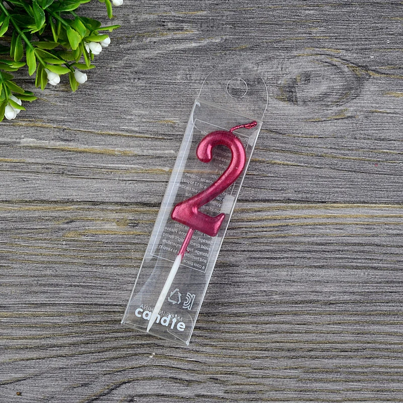 1Pcs Wine Red Happy Birthday Number Cake Candles 0 1 2 3 4 5 6 7 8 9 Wedding Cake Topper Baby Shower Party Supplies Decoration