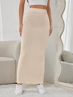New high-waisted side Slim knitted half-skirt women's casual dress half-skirt - Image 6