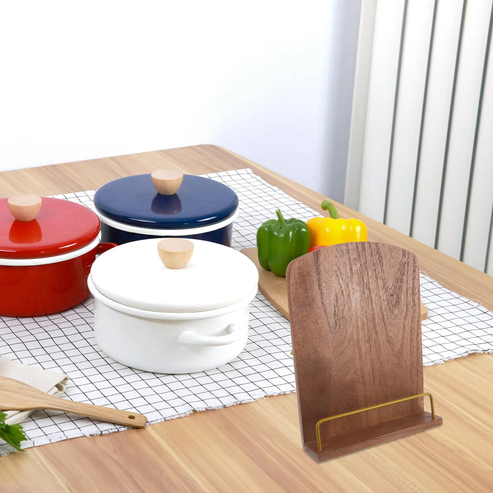 조절 가능한 나무 요리책 스탠드 주방 카운터 레시피북 홀더 태블릿 홀더 소박한 나무 조리대 요리용 레시피